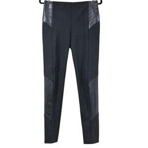 Rag & Bone Womens Size 2 Black Leather Moto Slim Fit Pants